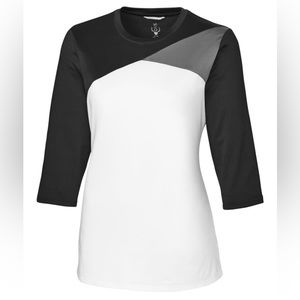 CBUK Swift L/S Colorblock Tee size medium black/white/grey